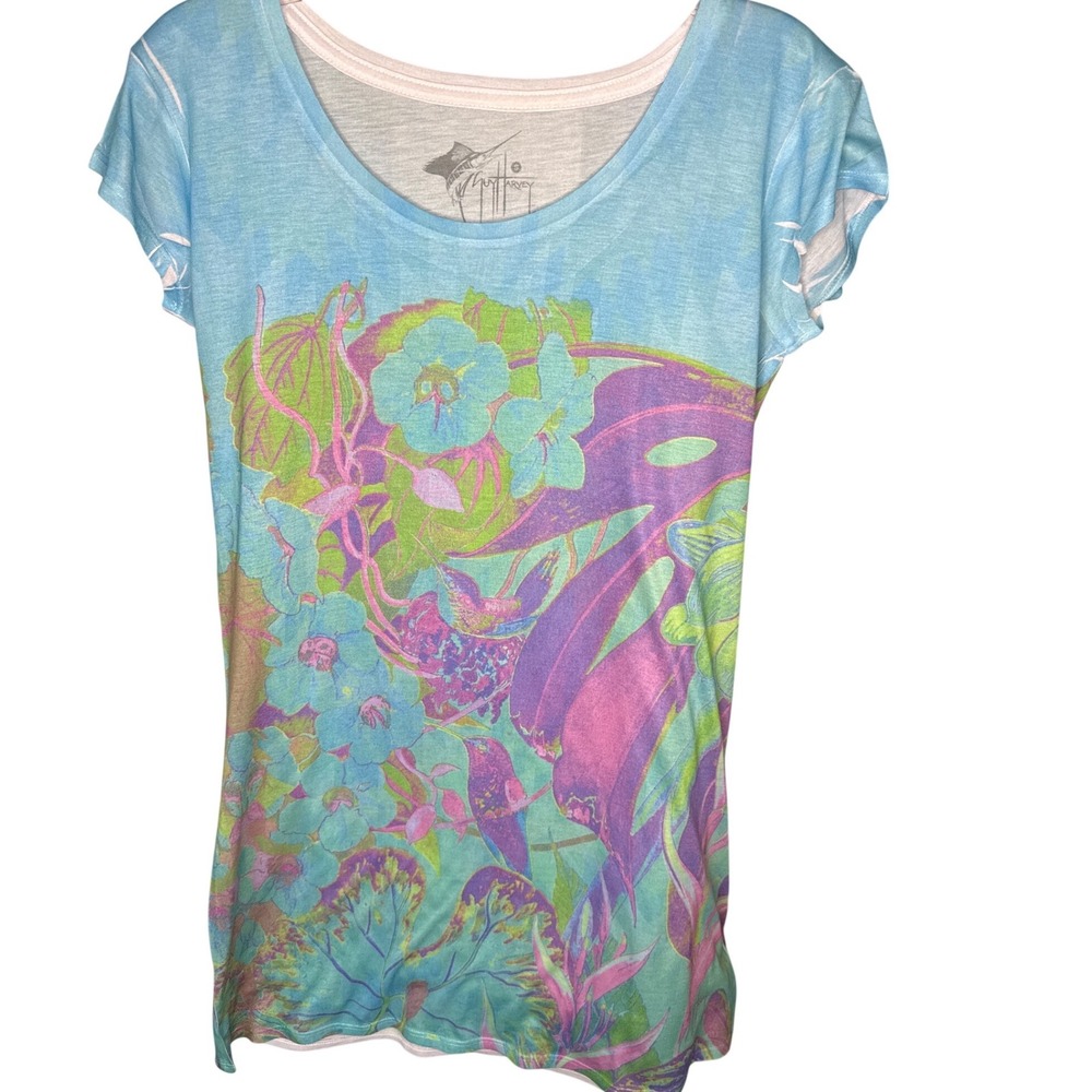 Guy Harvey Women's Geo Floral Sub‎ Mint Dress features ocean-inspired flair SM
